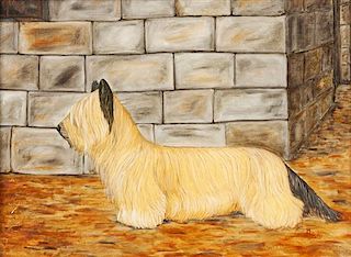 * Three Works of Art depicting Skyecrest Terriers Largest: 17 1/4 x 23 1/2 inches.