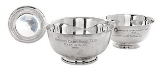* Three American Silver Trophy Bowls, Tiffany & Co., Reed & Barton, Fisher Silversmiths, each from the Monmouth County Kennel Cl