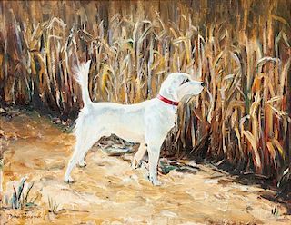 * Eight Works of Art depicting Various Dog Breeds Largest: 17 1/2 x 31 1/2 inches.