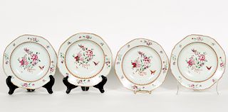Set of 4 Chinese Export Soup Plates, 18th c.