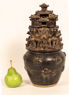 Chinese Hunping Ceramic Lidded Urn