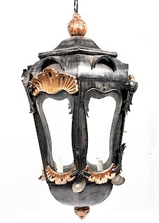 Monumental Louis XVI Style Tole Lantern Chandelier