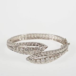Diamond and 14K white gold lady's bracelet