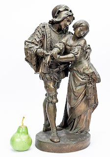 G. Deniere "Faust & Marguerite" Bronze Sculpture