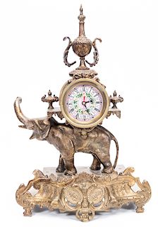 Napoleon III Style Bronze Elephant Clock