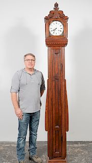 French Provencial Walnut Tall Case Clock