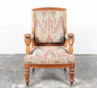 Louis Philippe Style Upholstered Armchair