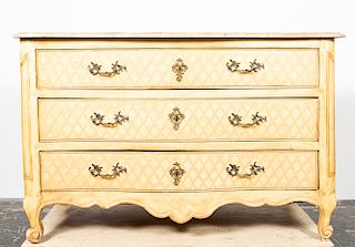 18th/19th C. Louis XIV Painted 3-Drawer Commode