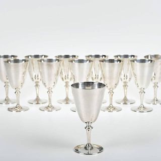 Set (12) Tiffany & Co. sterling silver goblets