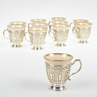 Set (11) Tiffany & Co. silver demi-tasse cups