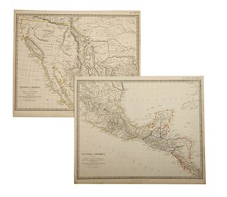 Chapman & Hall. Central America. London, 1842. Mapa grabado con limites coloreados, 62 x 39 cm.. Dividido en dos. Piezas: 2.