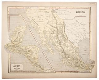 Morse, Sidney & Breese, Samuel. Mexico. Central America and Yucatan. New York, ca. 1845.  Mapa a color, 30 x 38 cm.