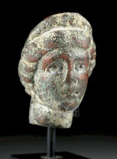 Miniature Roman Bronze Head of a Goddess