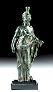 Roman Bronze Standing Goddess - Tyche Fortuna