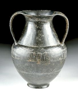 Fine Etruscan Bucchero Pottery Amphora