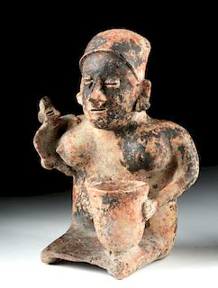 Nayarit Pottery Figure - Mother Holding Bowl & Child