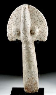 African Bura Stone Anthropomorphic Head
