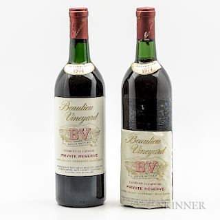 Beaulieu Vineyard Cabernet Sauvignon Georges de Latour Private Reserve 1974, 2 bottles