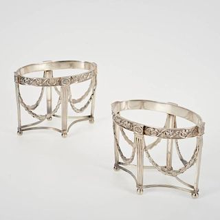 Pair Continental Neo-Classical silver stands