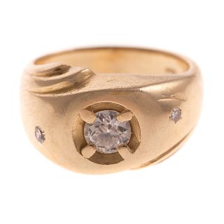 A Ladies Bezel Set Diamond Ring in 14K