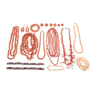 A Selection of Ladies Vintage Jewelry with Coral
