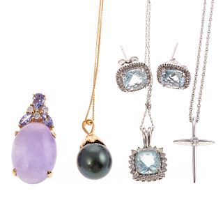 A Collection of Diamond and Gemstone Pendants