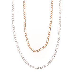 A Pair of Ladies 14K Figaro Chains