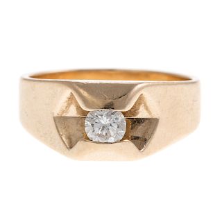 A Gent's Diamond Solitaire Ring in 14K