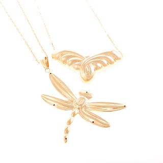 A Pair of Ladies 14K Gold Necklaces