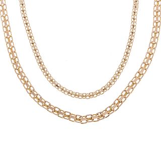 A Ladies Necklace and Bracelet Set in 14K