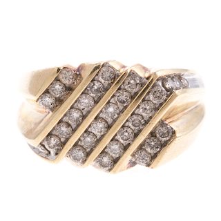 A Gent's Diamond Channel Set Ring in Gold