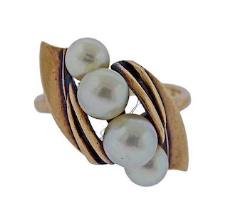 Mikimoto 14k Gold Pearl Ring 