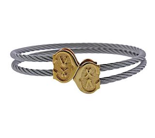 Charriol Steel 18k Gold Cuff Bracelet 