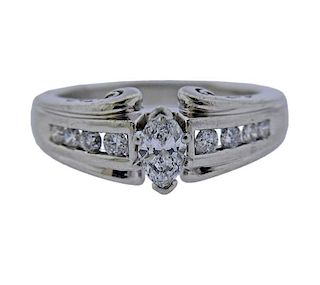 Platinum Marquise Diamond  Engagement Ring 