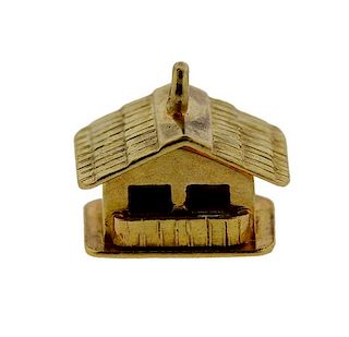 18K Gold House Charm Pendant