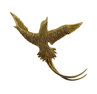 18K Gold Bird Pendant