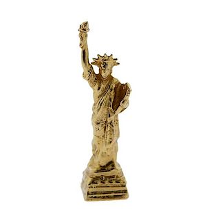 14K Gold Statue of Liberty Charm Pendant