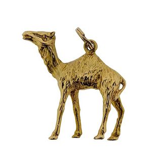 18K Gold Camel Charm Pendant