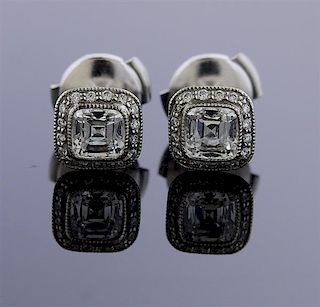 Tiffany &amp; Co Legacy Platinum Diamond Stud Earrings 