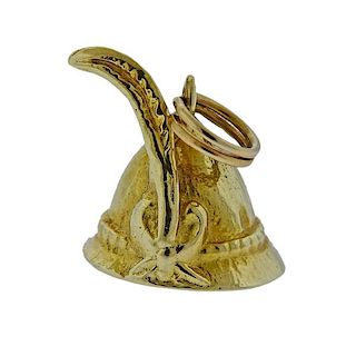 14K Gold Alpine Hat Charm Pendant