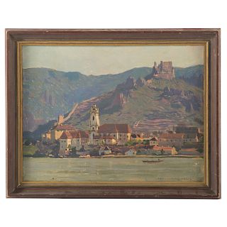 Karl Ludwig Prinz. Mountainous Landscape with Town