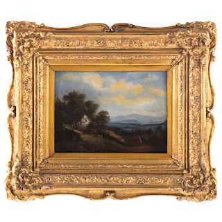 French School, Late 19th c. Figure in a Landscape