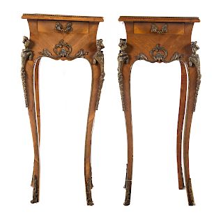 Pair Louis XIV Style Side Tables