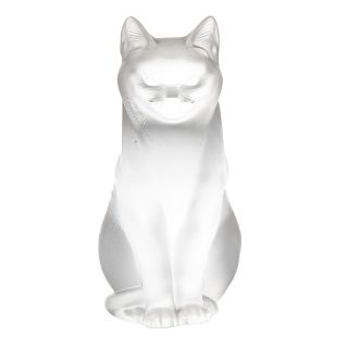 Lalique Frosted Crystal Seated Cat