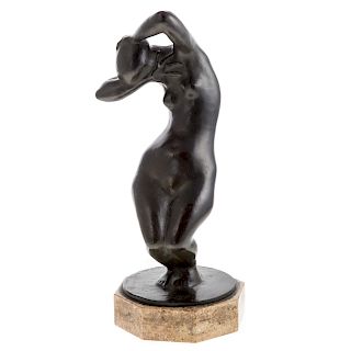 German Expressionist School Bronze Female Nude