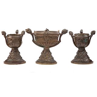 Continental Classical Style Bronze Urn Garniture