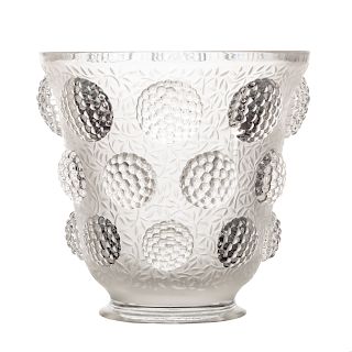 Verlys Partially Frosted Hydrangea Glass Vase