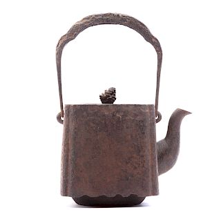 Japanese Cast Iron Paneled teapot