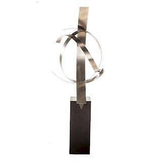 Contemporary Abstract Form Chrome Sculpture