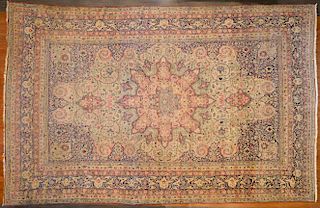Antique Lavar Kerman Carpet, approx. 12.5 x 19.5